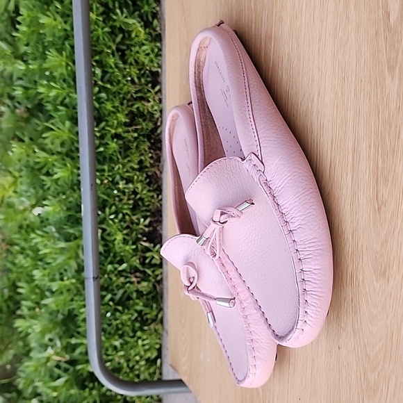 Mercanti Fiorentini Pink Bow Moccasin Driving Leather Mules Size 8 - Picture 1 of 8